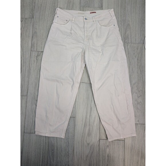 Pilcro Denim - Pilcro Pants Denim Jean 32 Beige The Breaker Relaxed Chino Cropped Cotton Casual